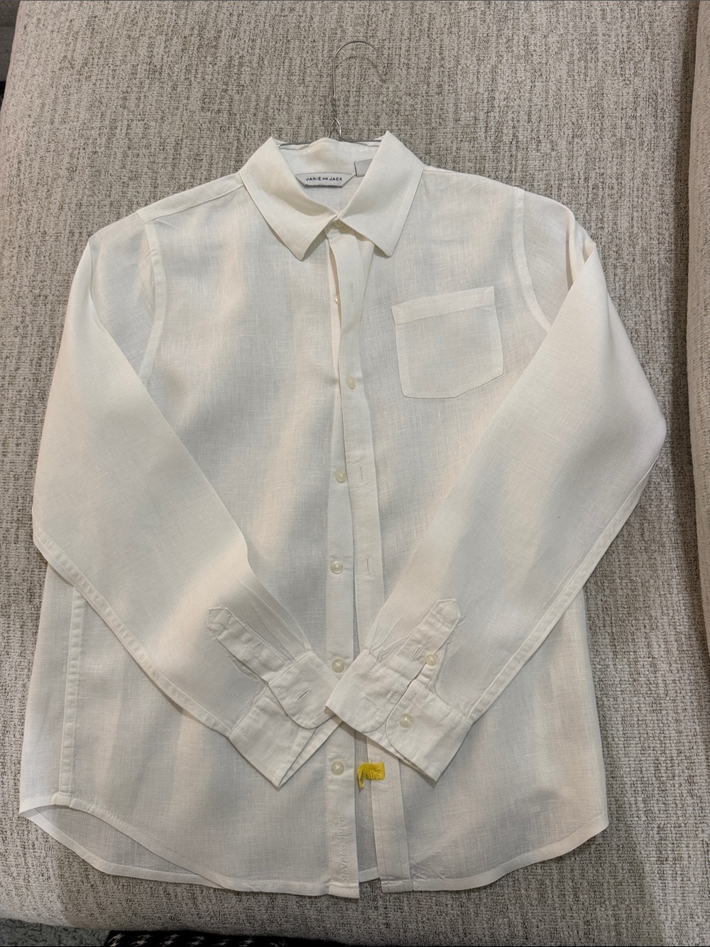 Janie and Jack Cream Long-Sleeve Button-Down Shirt